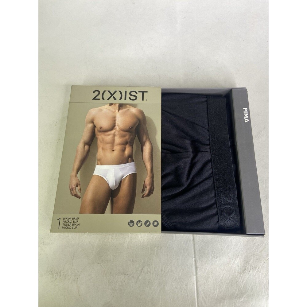 2xist Pima Cotton Bikini Brief Black Underwear Mens Size L